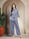 Gipsy Blue Embroidery Co-ord Set with Drawstring Waist
