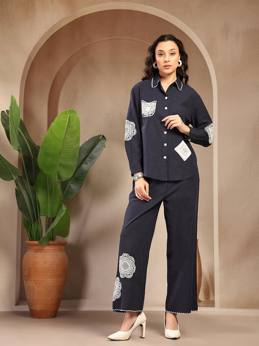 Gipsy Navy Solid Cotton Cord Set
