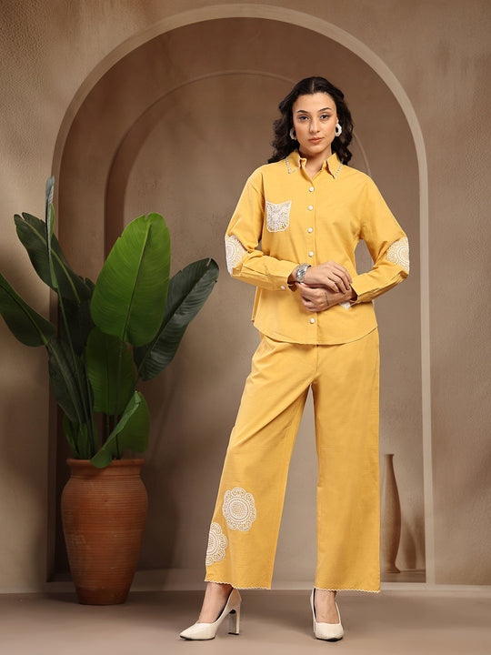 Gipsy Yellow Solid Cotton Cord Set