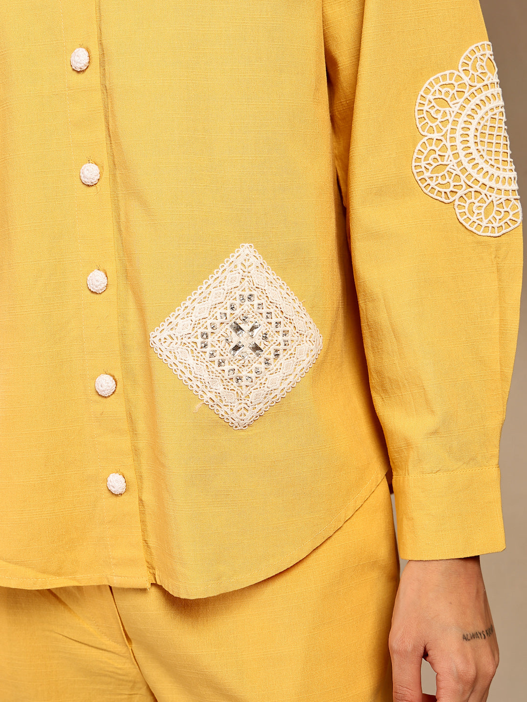 Gipsy Yellow Solid Cotton Cord Set