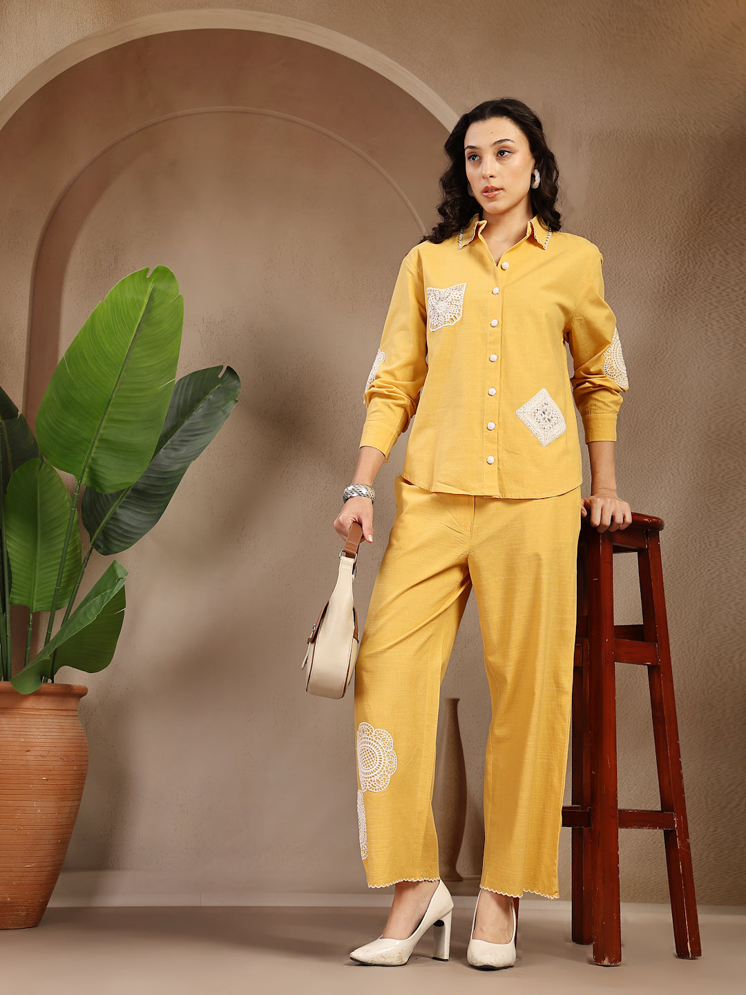Gipsy Yellow Solid Cotton Cord Set