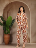 Gipsy Brown Printed Rayon Cord Set