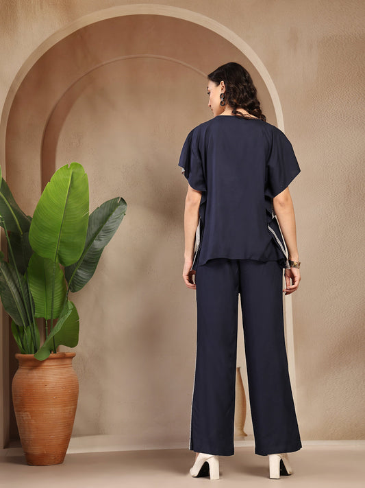 Gipsy Navy Solid Rayon Co-Ord Sets