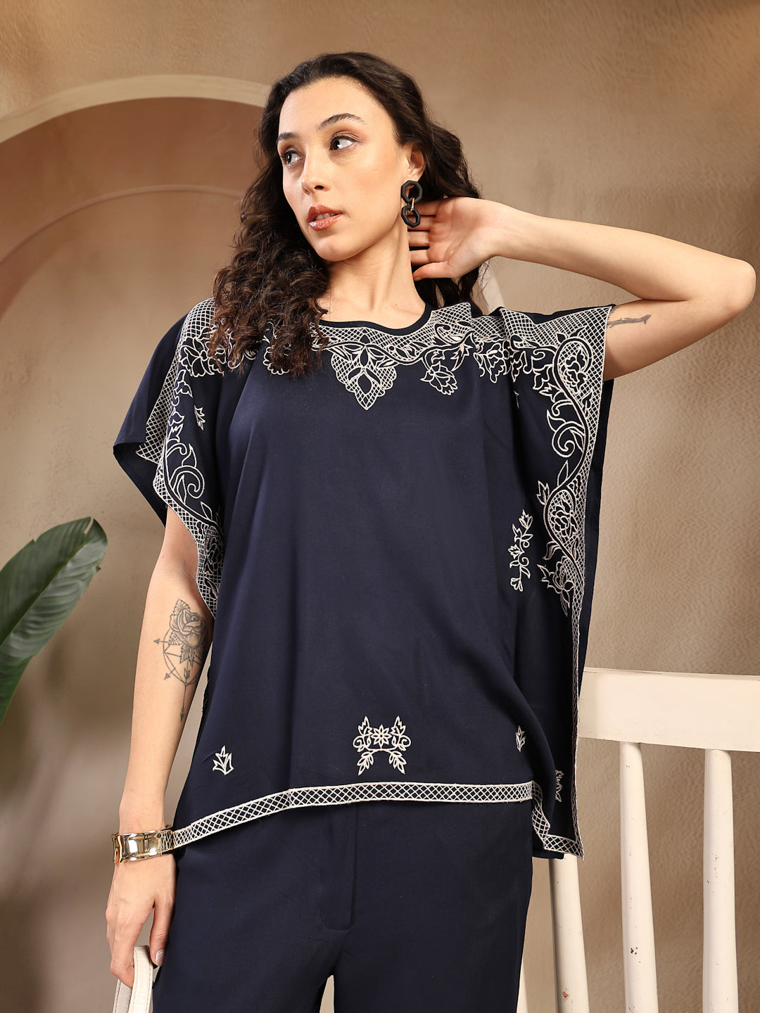 Gipsy Navy Solid Rayon Cord Set