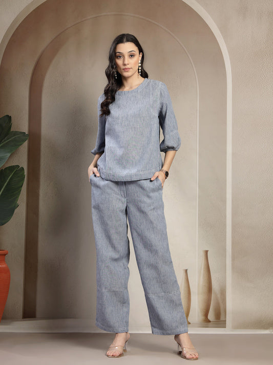 Gipsy Blue Chambray Utility Detailed Co-ord Set