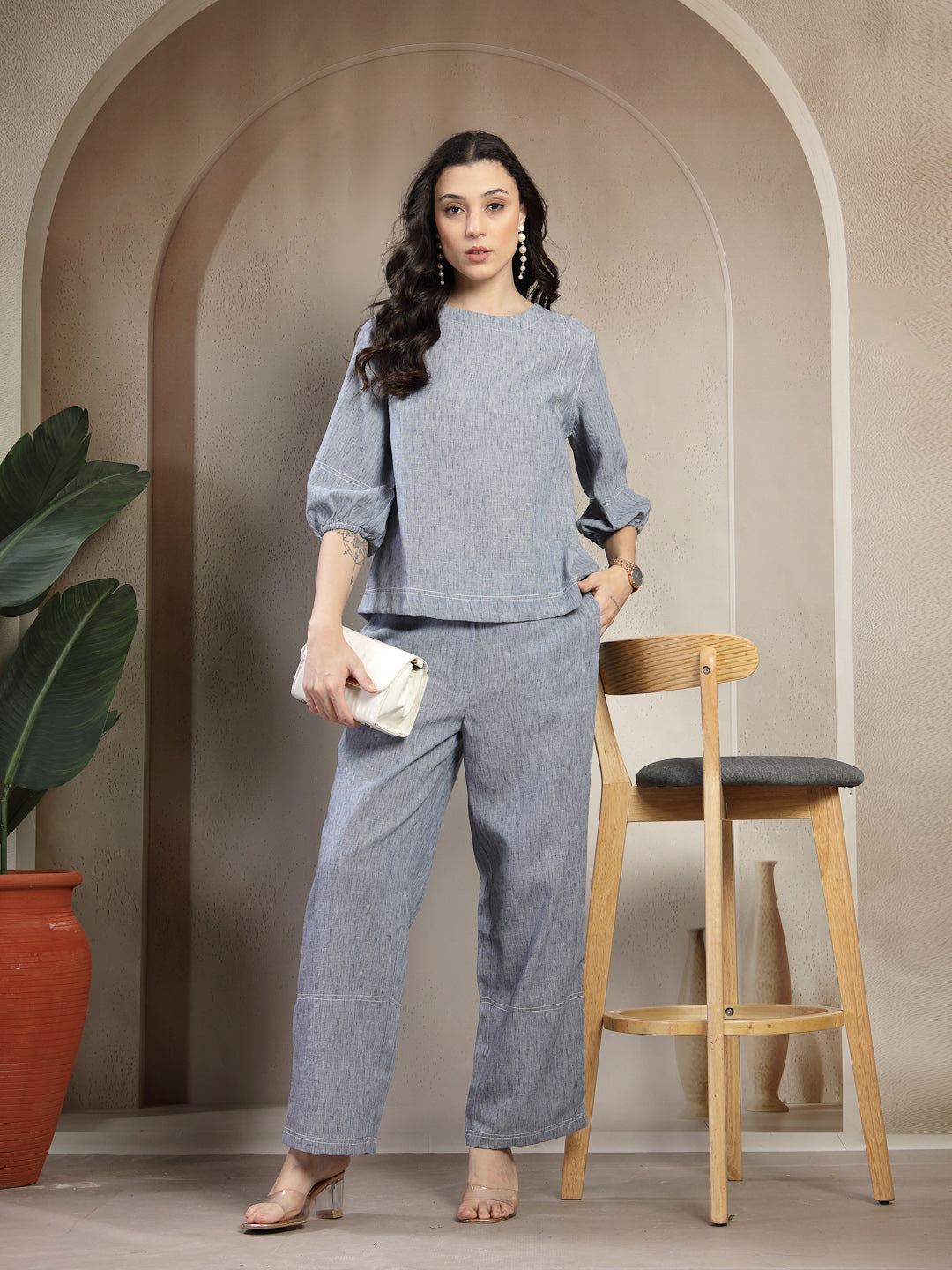 Gipsy Blue Chambray Utility Detailed Co-ord Set