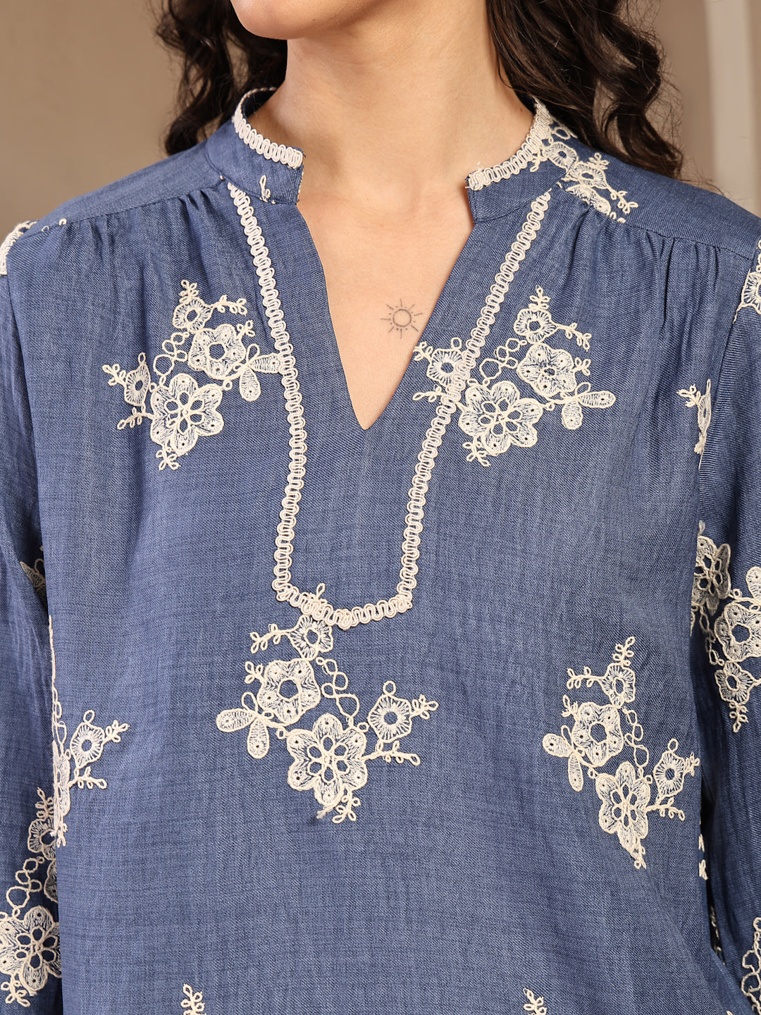 Gipsy Indigo Schiffli Cotton Cord Set