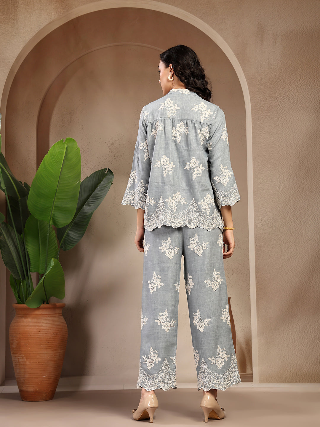 Gipsy Sky Blue Schiffli Cotton Cord Set