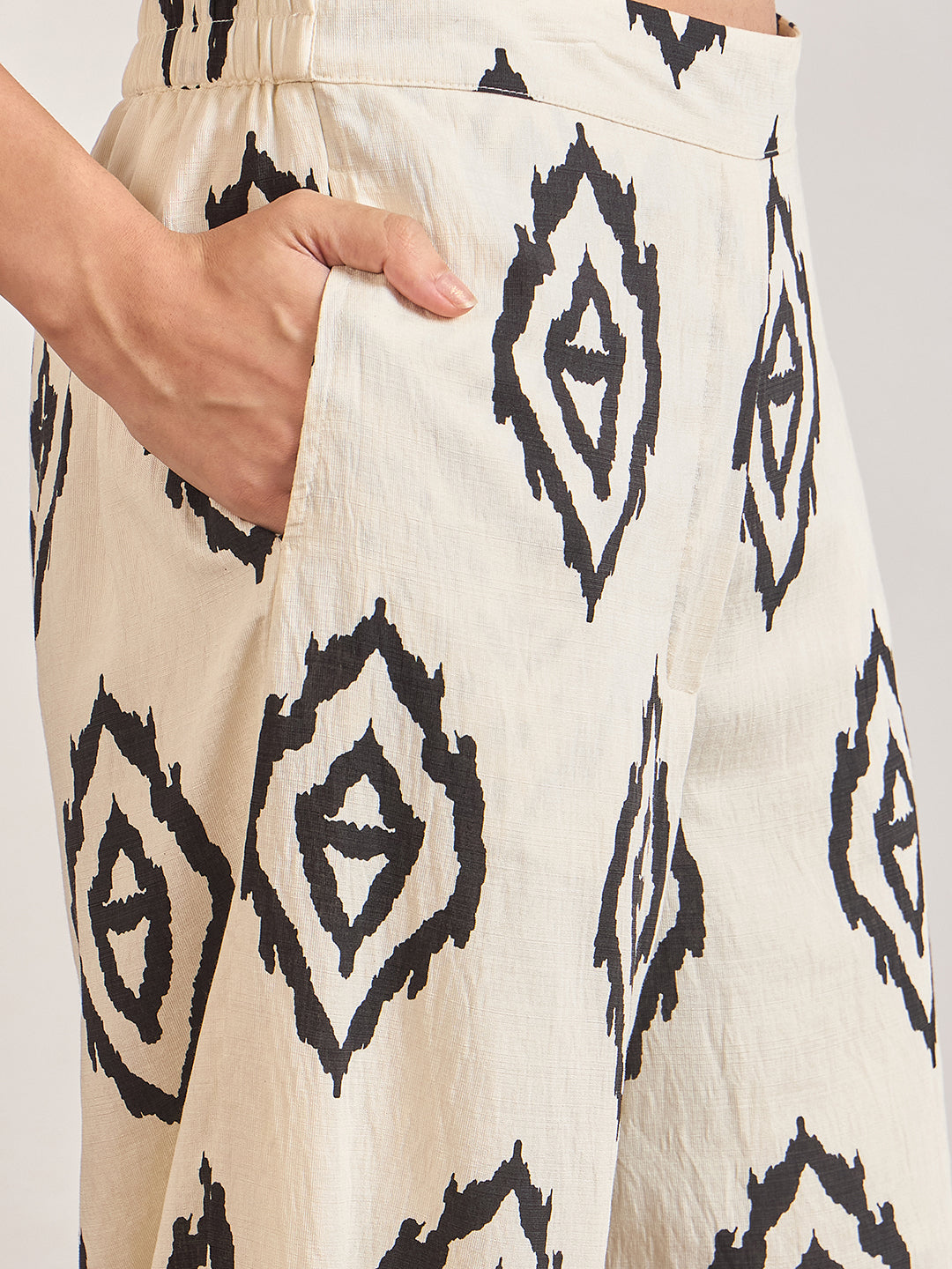 Black & White Rayon Tribal Printed Co-Ord Set