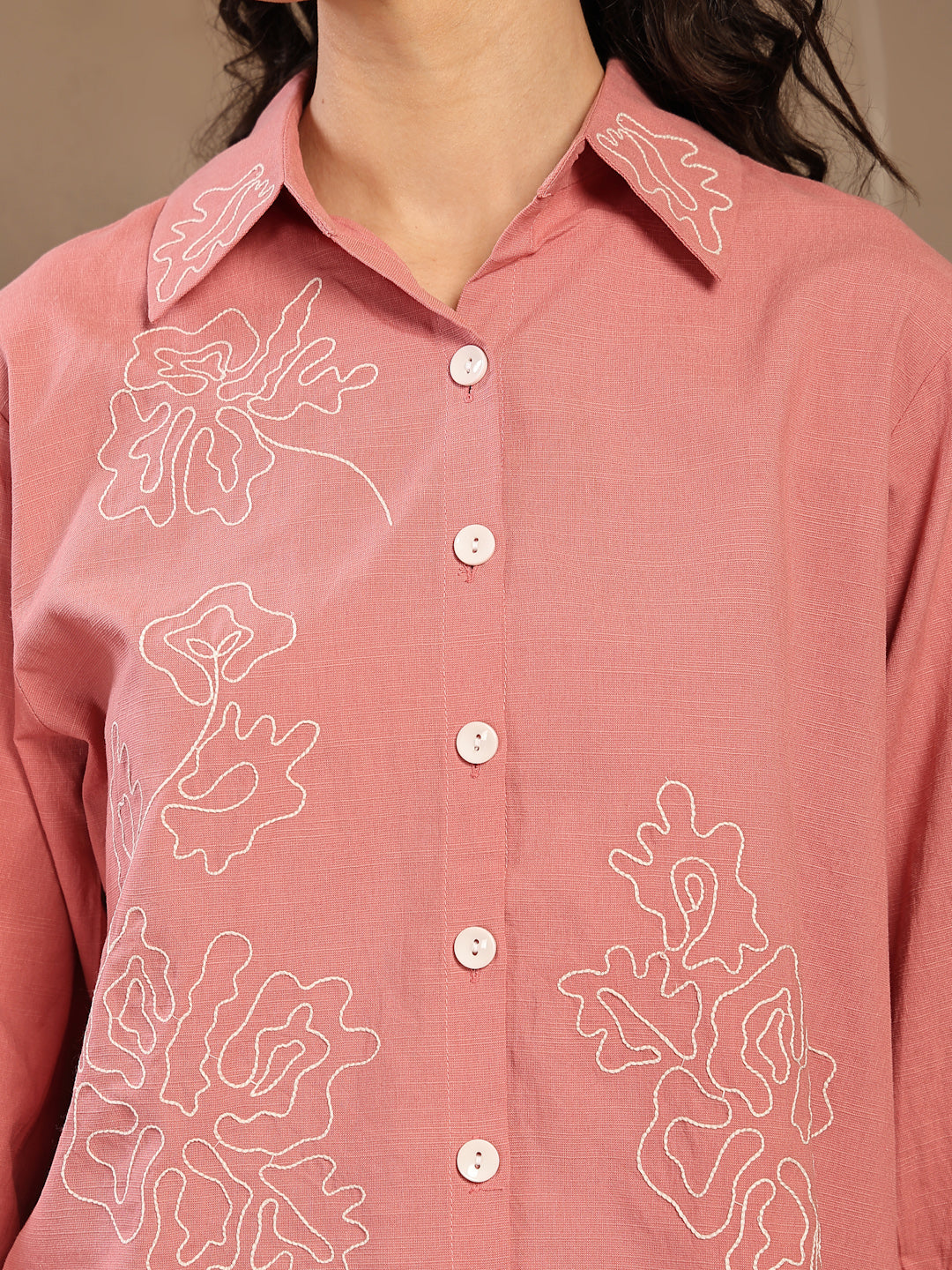 Gipsy Pink Solid Cotton Shirt