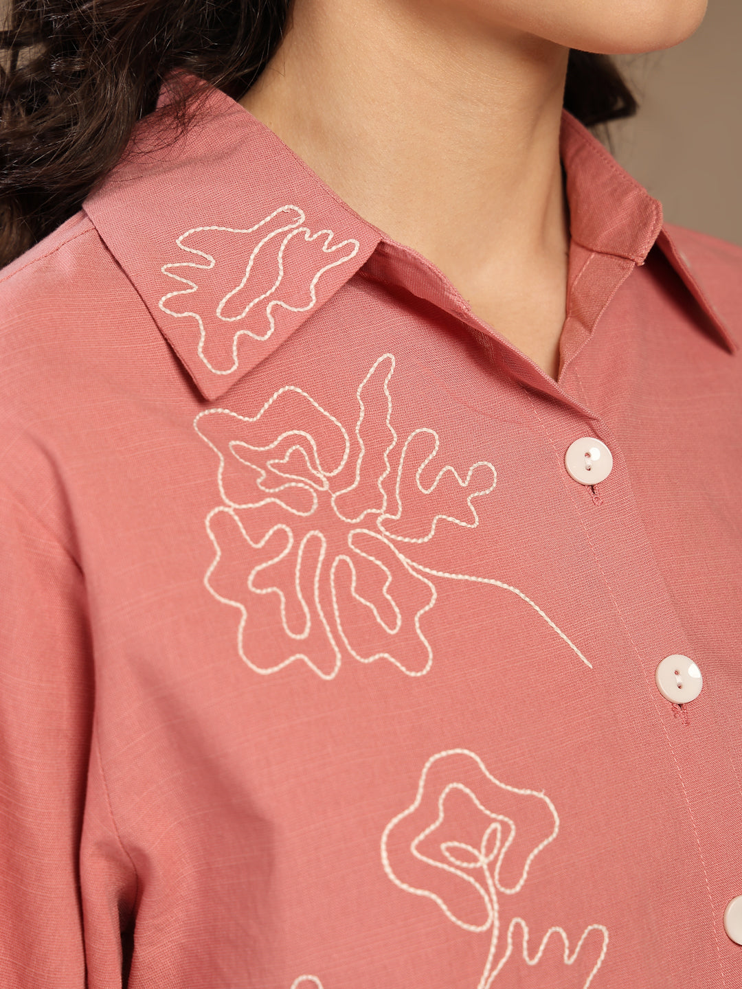 Gipsy Pink Solid Cotton Shirt