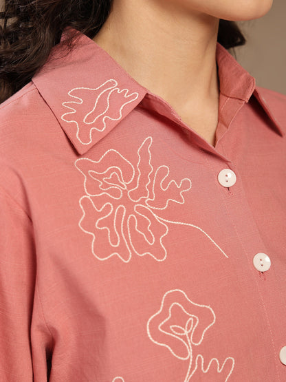 Gipsy Pink Solid Cotton Shirt