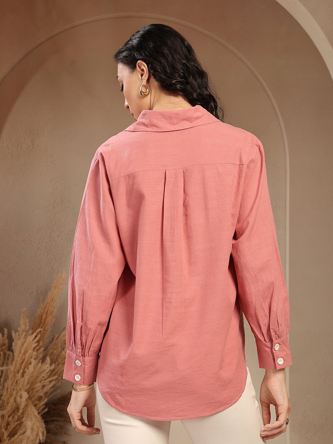 Gipsy Pink Solid Cotton Shirt
