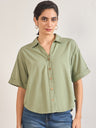 Sage Cotton A-Line Shirt