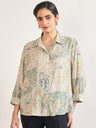 Sage Rayon Abstract Printed Shirt