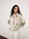 Vibrant Sage Botanical Print Shirt