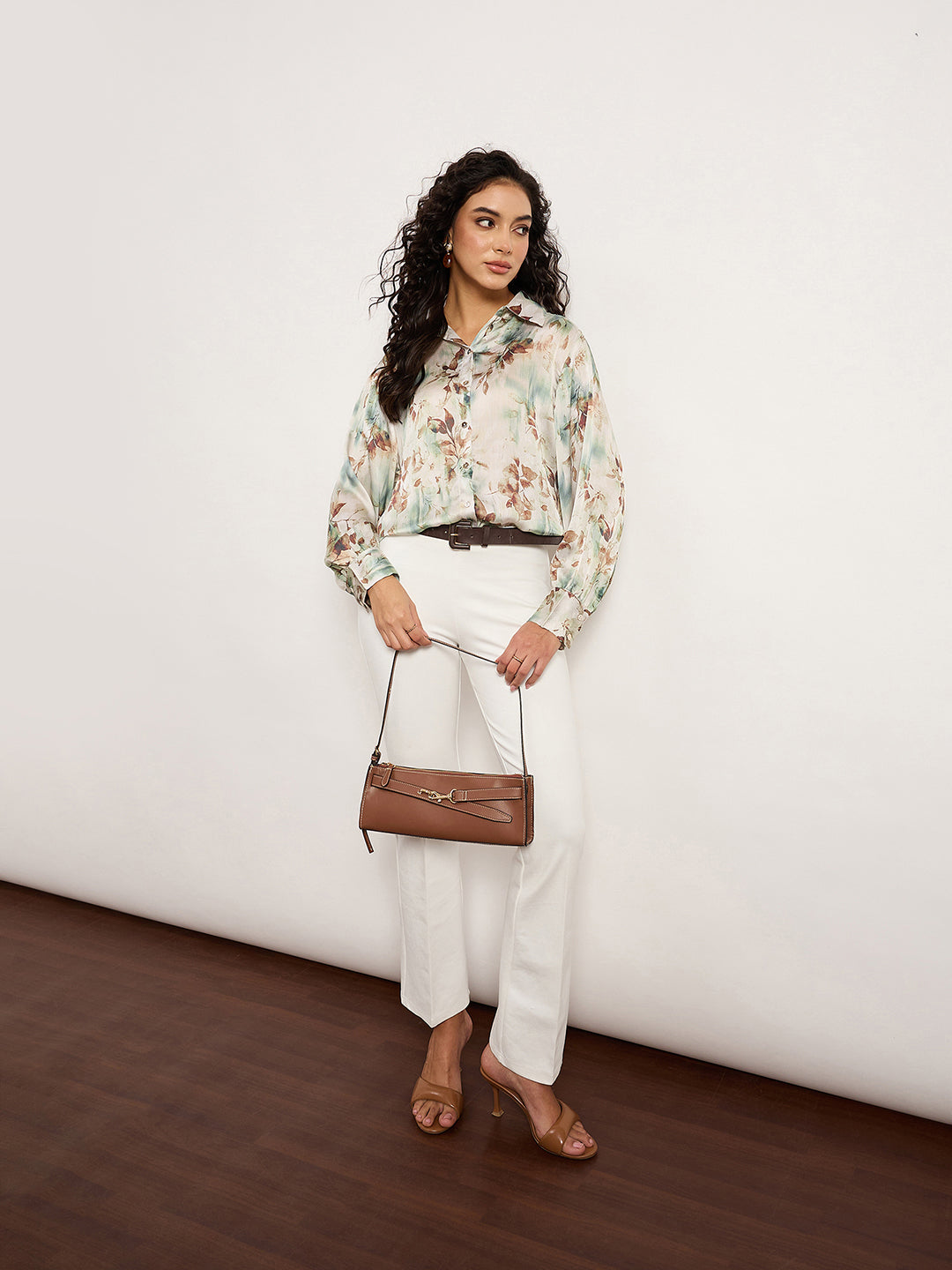 Vibrant Sage Botanical Print Shirt