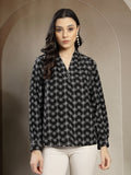 Chiq & Elegant Gipsy Black Rayon V-Neck Tunic