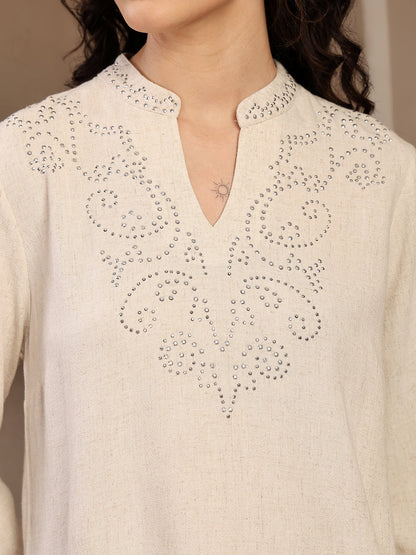 Gipsy Natural Solid Linen Tunic