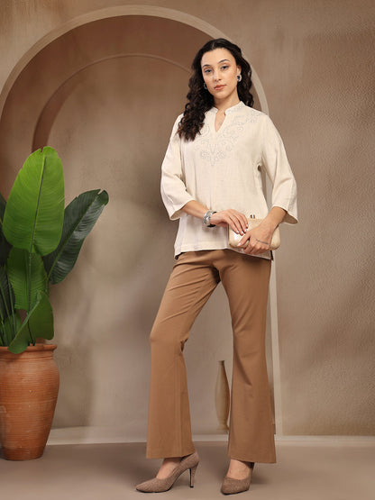 Gipsy Natural Solid Linen Tunic