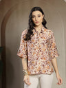 Gipsy Brown Rayon printed V-Neck Tunic