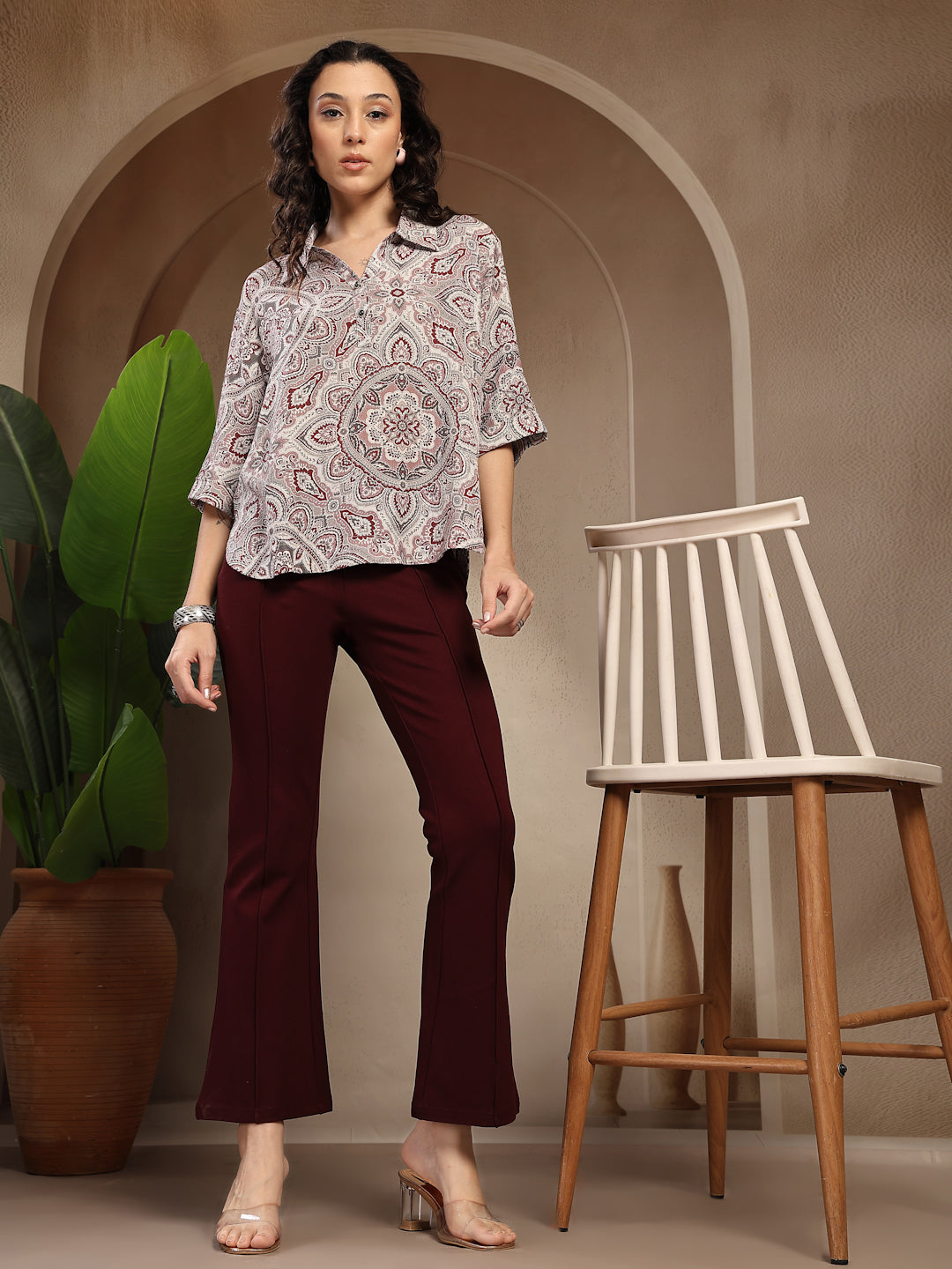 Gipsy Grey Printed Rayon Tunic