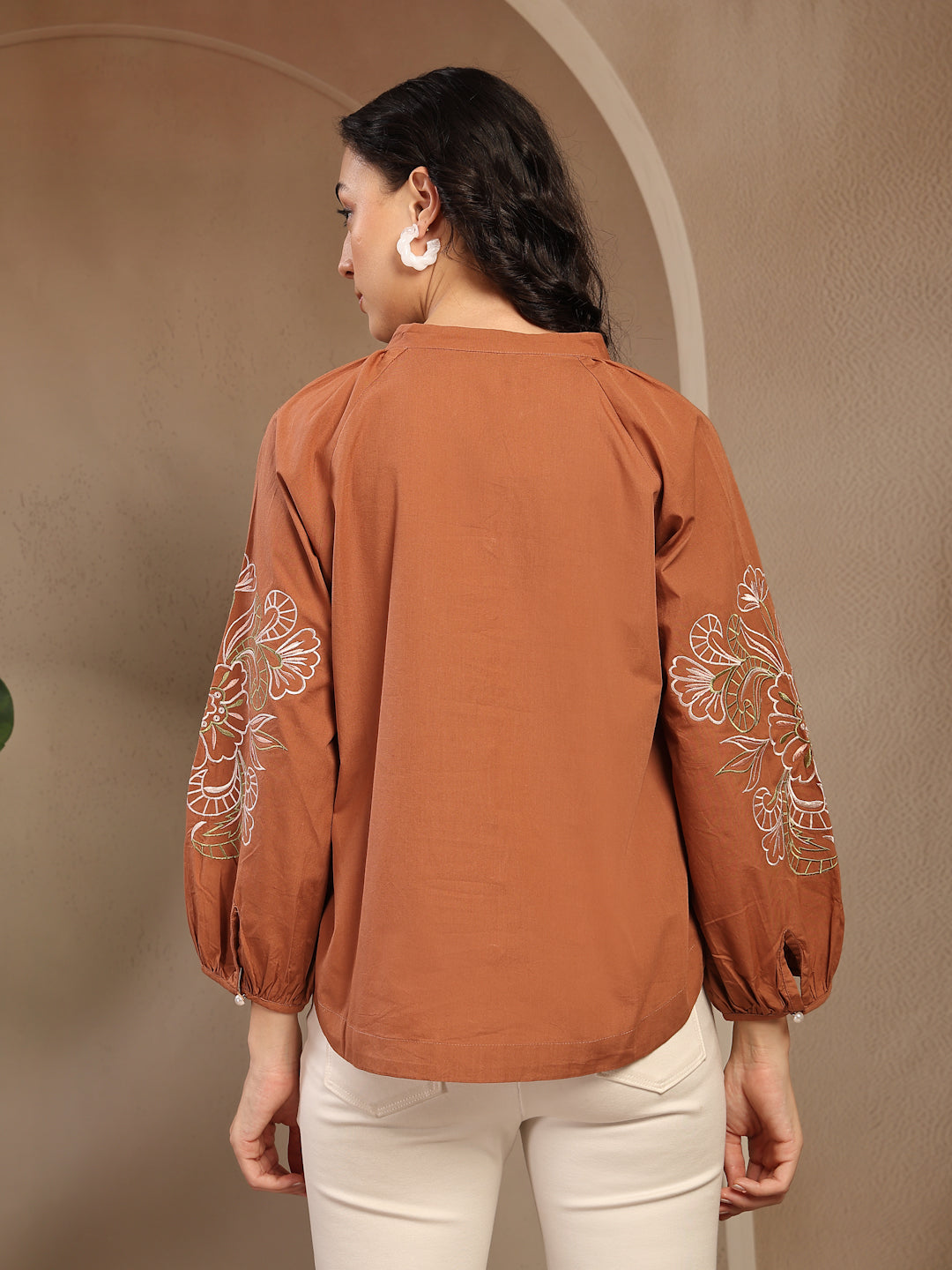 Gipsy Tan Embroidered Cotton Tunic