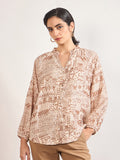 Beige Rayon Abstract Printed Tunic