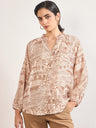 Beige Rayon Abstract Printed Tunic