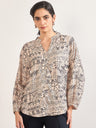 Black Rayon Abstract Printed Tunic