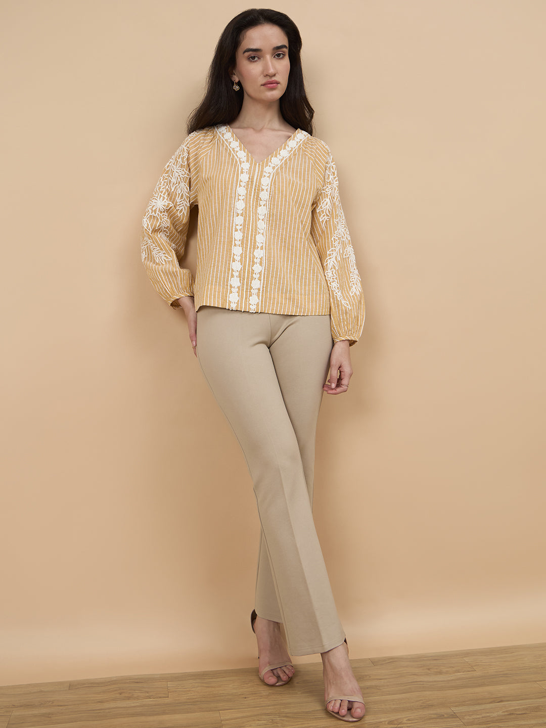 Yellow Embroidery Cotton Tunic