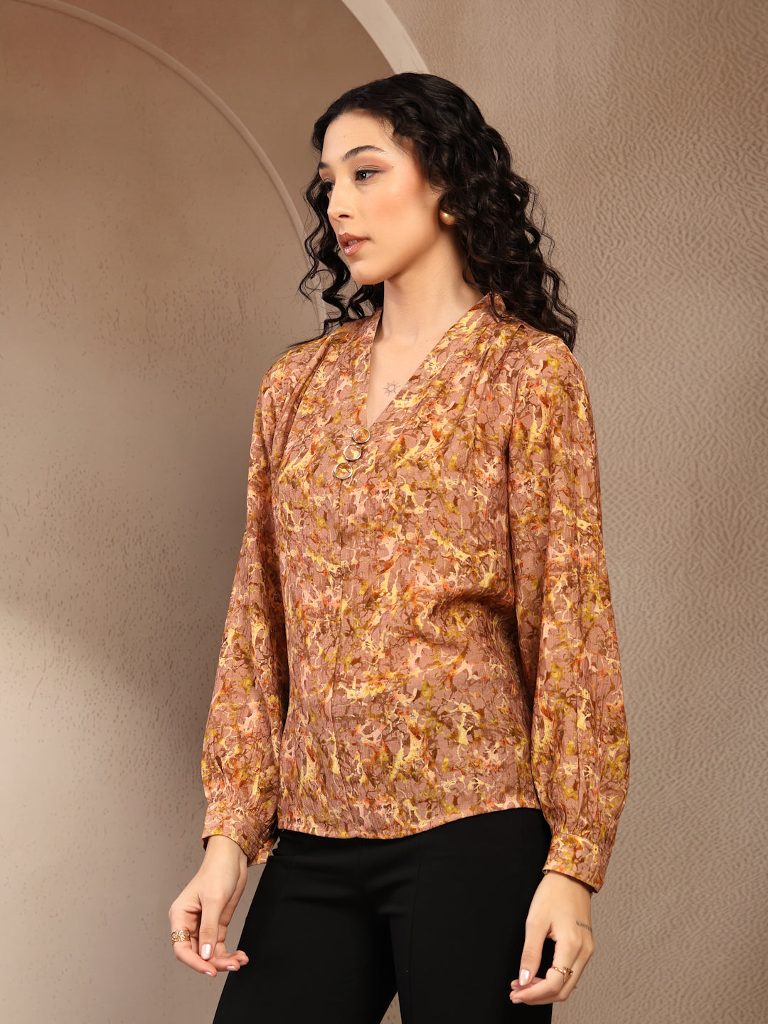 Gipsy Brown Floral Printed Tunic