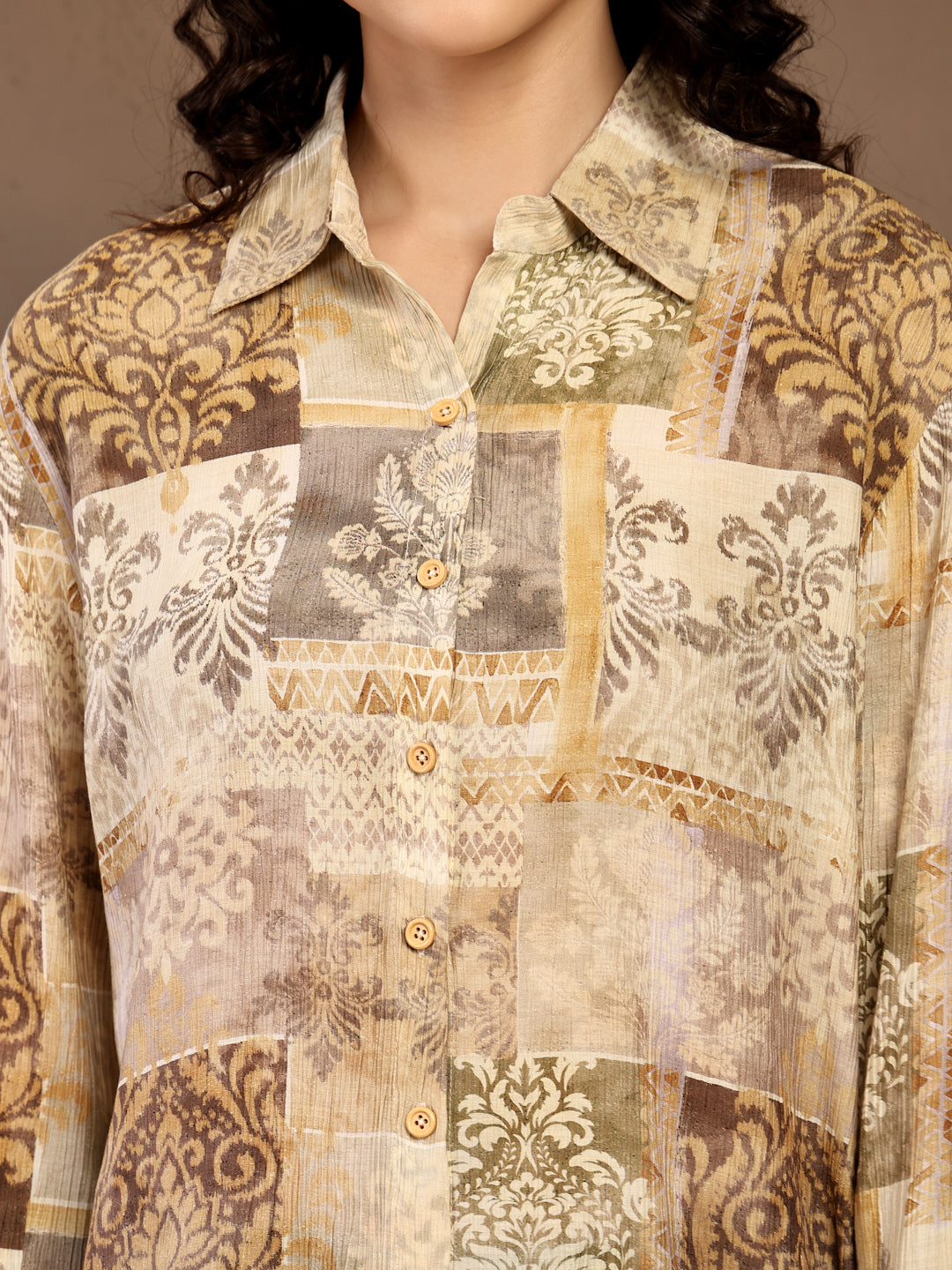 Gipsy Yellow Printed Shirt