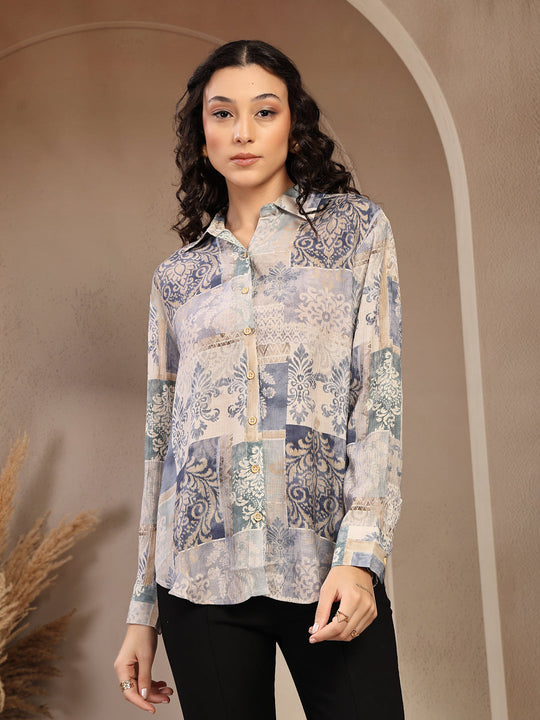 Gipsy Blue Printed Shirt