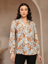 Gipsy Blue Floral Printed Rayon Tunic
