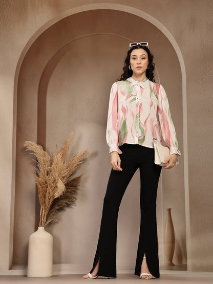 Gipsy Pink Printed Rayon Blouse