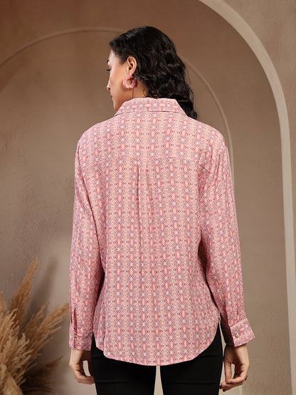 Gipsy Pink Greek Printed Shirt
