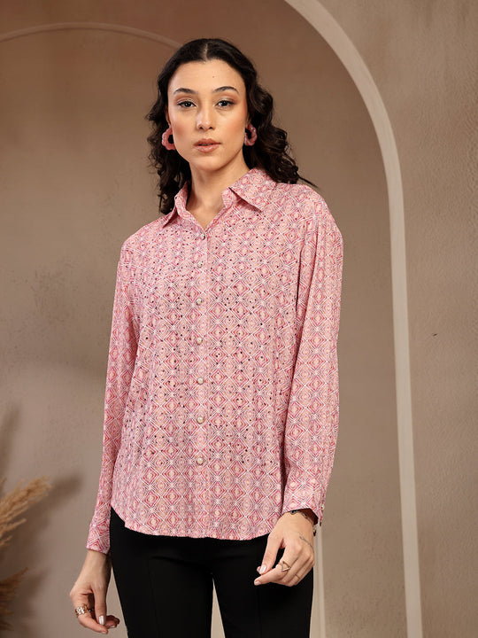 Gipsy Pink Greek Printed Shirt