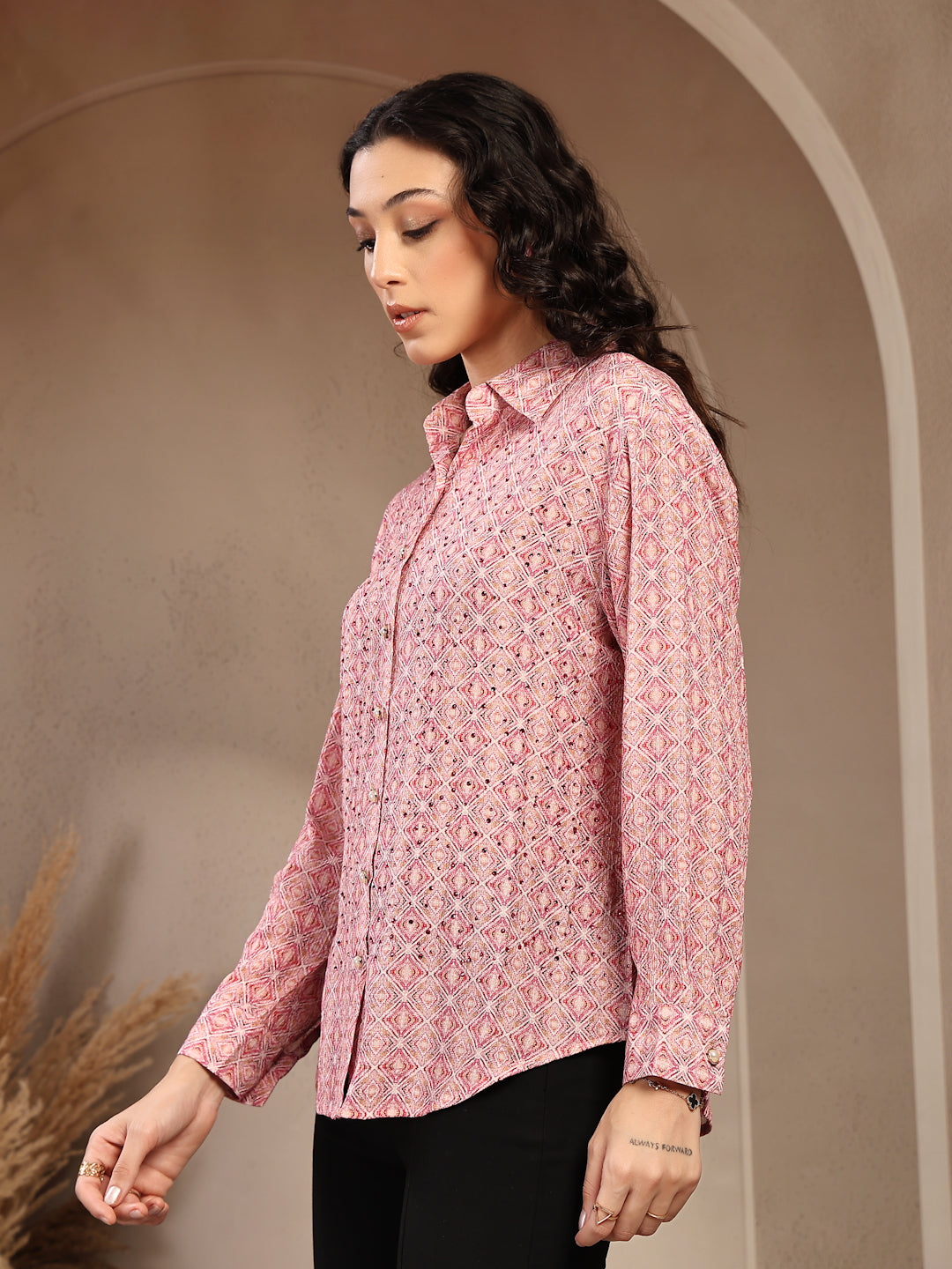Gipsy Pink Greek Printed Shirt