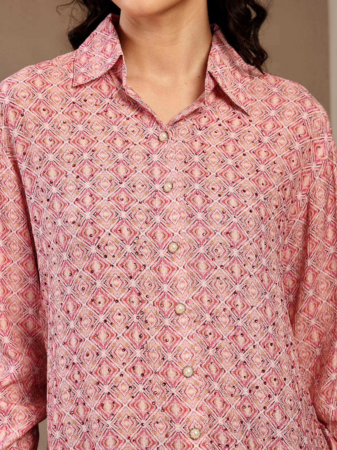 Gipsy Pink Greek Printed Shirt