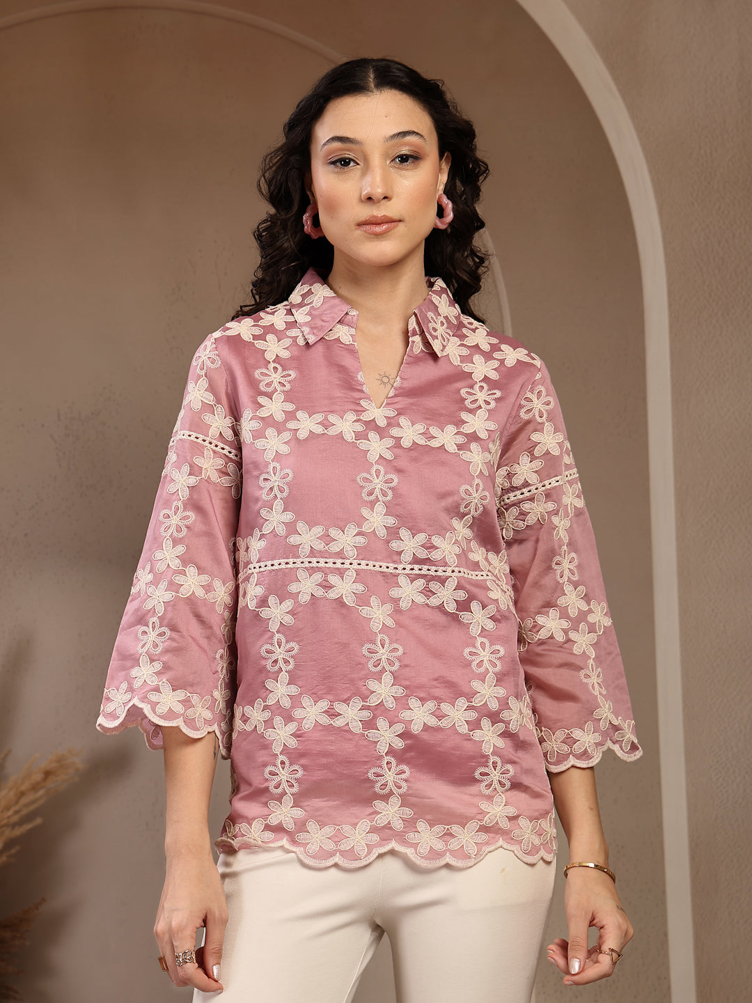 Gipsy Pink Embroidery Cotton Tunic
