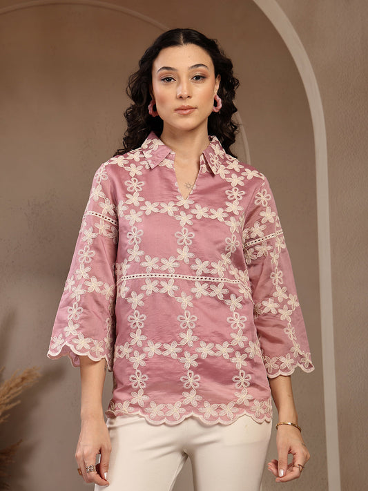 Gipsy Pink Embroidery Cotton Tunic