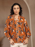 Gipsy Orange Floral Printed Rayon Tunic