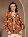 Gipsy Orange Floral Printed Rayon Tunic