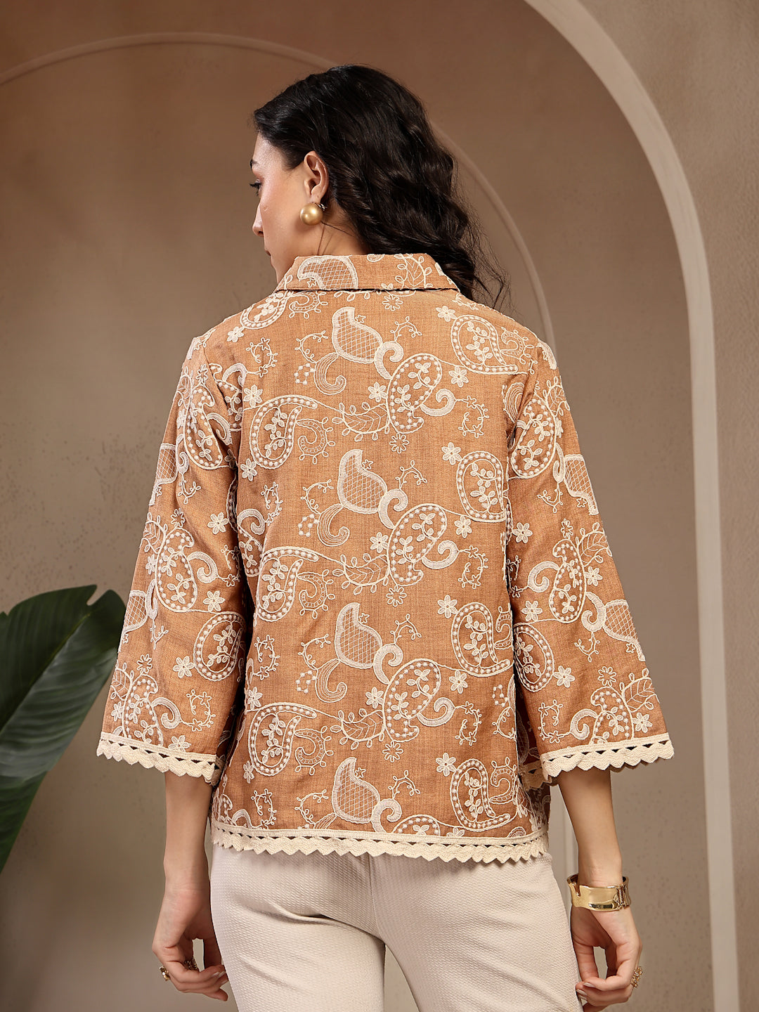 Gipsy Beige Embroidery Rayon Tunic