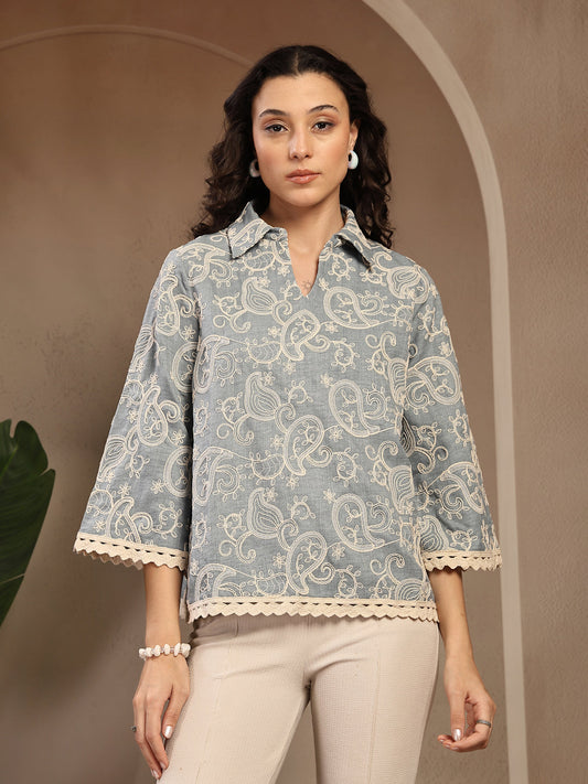 Gipsy Sage Embroidery Rayon Tunic
