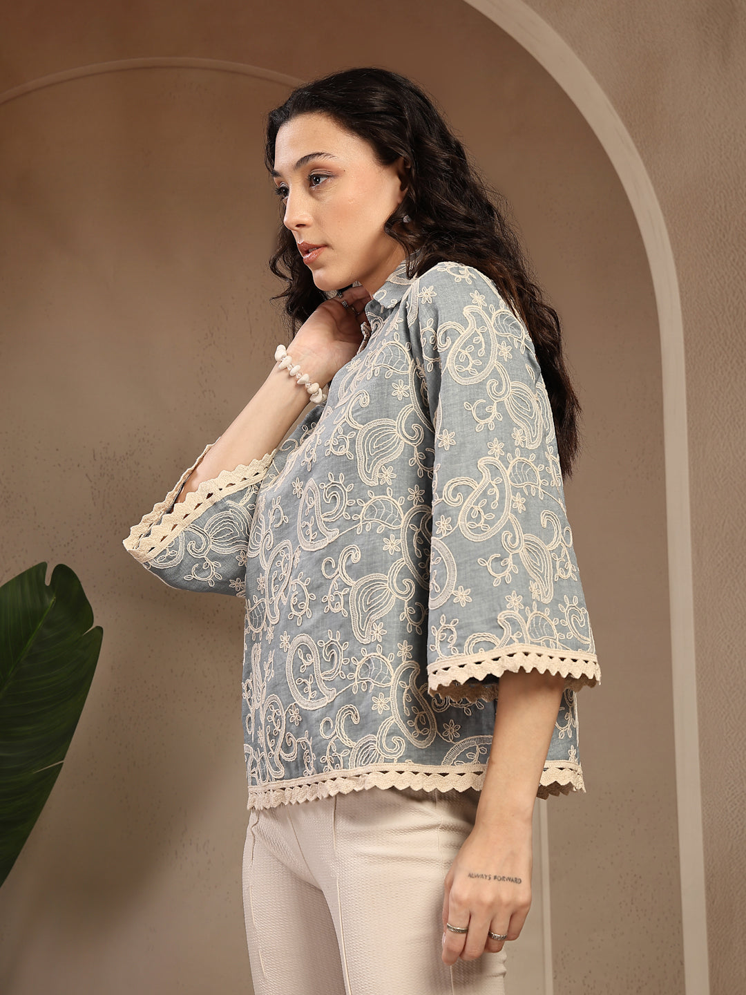 Gipsy Sage Embroidery Rayon Tunic