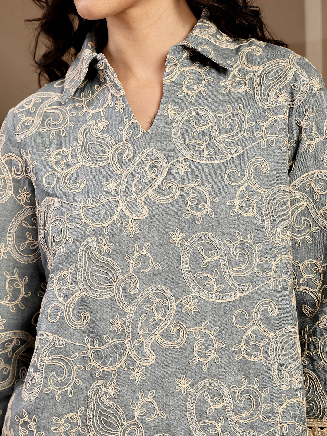 Gipsy Sage Embroidery Rayon Tunic