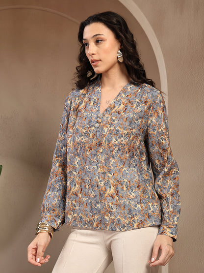 Gipsy Blue Floral Printed Tunic