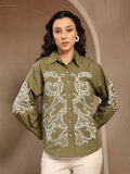 Gipsy Olive Embroidery Cotton Shirt